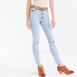 BDG Urban Outfitters Twig High Rise Distressed Crop Light Wash Jeans Size 27